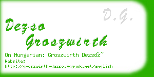 dezso groszwirth business card
